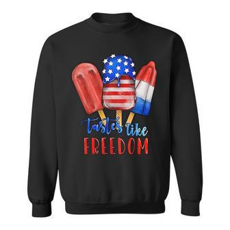 Tasted Like Freedom Ice Creams 4Th Of July Patriotic Retro Patriotic Funny Gifts Sweatshirt | Mazezy