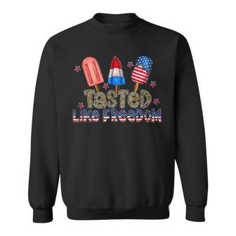 Tasted Like Freedom Memorial Ice Cream Cool Freedom Funny Gifts Sweatshirt | Mazezy