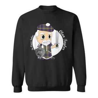 Taylor Surname Last Name Scottish Clan Tartan Badge Crest Funny Last Name Designs Funny Gifts Sweatshirt | Mazezy
