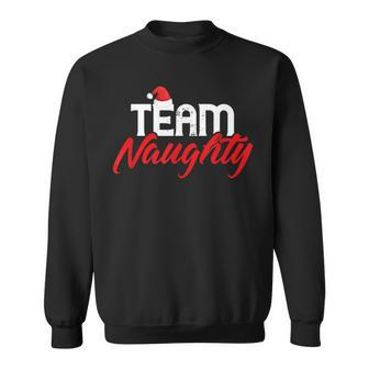 Team Naughty Couple Matching Outfit Team Nice Sweatshirt - Thegiftio UK
