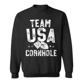 Team Usa Cornhole Champion Bean Bag Toss Tournament Winner Usa Funny Gifts Sweatshirt | Mazezy