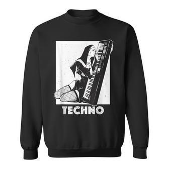 Techno Nun House Dj Breakcore Cybergrind Sweatshirt | Mazezy