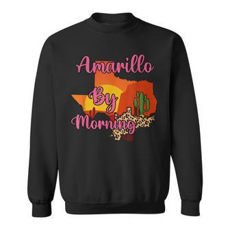 Texas Cactus Amarillo By Morning Leopard Cowgirl Rodeo Sweatshirt | Mazezy