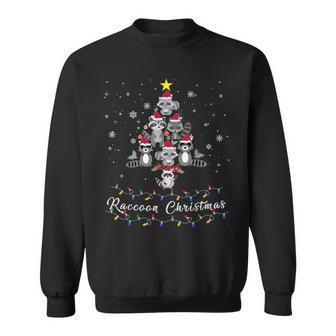Th Cute Raccoon Christmas Tree Pajama Matching Costume Sweatshirt | Mazezy