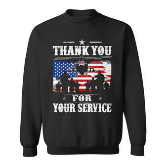 Thank You For Your Service Patriotic Veterans Day Sweatshirt - Seseable