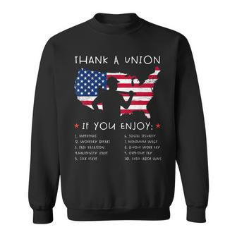 Thank A Union Union Strong Labor Day Sweatshirt | Mazezy CA