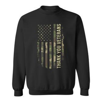 Thank You Veterans Camouflage American Flag Sweatshirt - Thegiftio UK