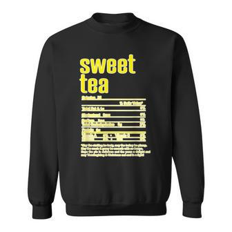 Thanksgiving Christmas Sweet Tea Nutritional Facts Sweatshirt - Seseable