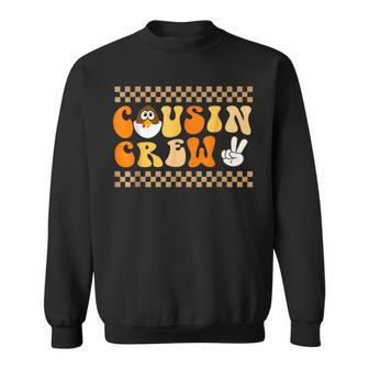Thanksgiving Cousin Crew With Cool Turkey For Family Holiday Sweatshirt | Mazezy