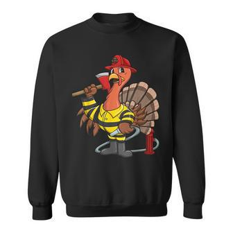 Thanksgiving Firefighter Turkey - Proud Fireman Gift Sweatshirt | Mazezy UK