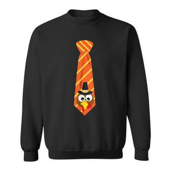 Thanksgiving Tie With Turkey For Family Dinner Sweatshirt | Mazezy