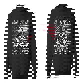 Thats What I Do I Fix Stuff And I Know Things American Flag Sweatshirt | Mazezy