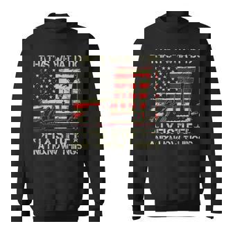 Thats What I Do I Fix Stuff And I Know Things Us Flag Sweatshirt | Mazezy