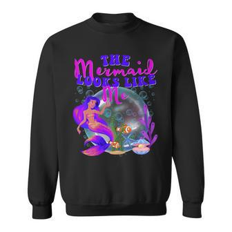 The Mermaid Looks Like Me Black Girl Sweatshirt | Mazezy