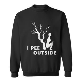 The Original I Pee Outside Funny Camping Girl Sweatshirt | Mazezy UK
