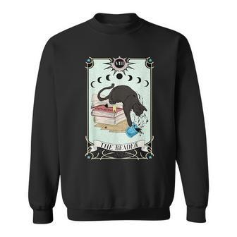 The Reader Black Cat Tarot Card Librarian Book Lover Reading Reading Funny Designs Funny Gifts Sweatshirt | Mazezy