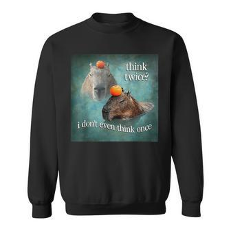 Think Twice I Don’T Even Think Once Capybara Sweatshirt | Mazezy