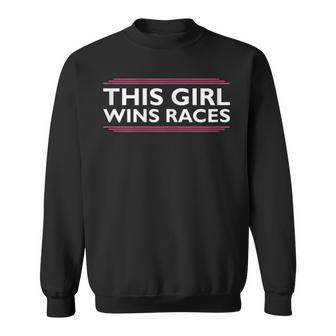This Girl Wins Races I Cone And Racing Car Design Autocross Racing Funny Gifts Sweatshirt | Mazezy