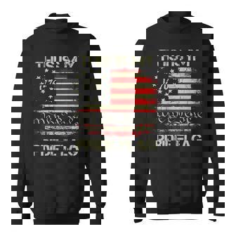 This Is My Pride Flag 4Th Of July Patriotic Usa Flag On Back Sweatshirt - Monsterry