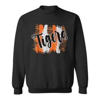 Tigers Swash School Spirit Orange Black Gifts Sweatshirt - Seseable
