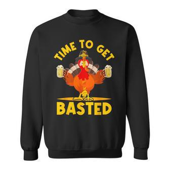 Time To Get Basted Thanksgiving Turkey Sweatshirt | Mazezy