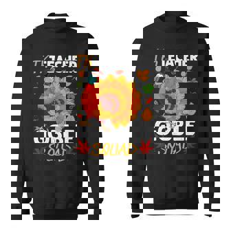 Tk Teacher Gobble Squad Turkey Face Mask Sweatshirt - Monsterry