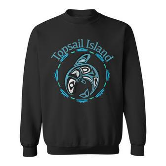 Topsail Island Vintage Tribal Fish Sweatshirt | Mazezy