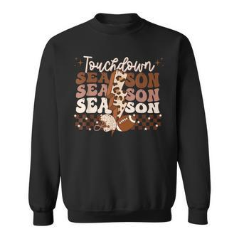 Touchdown Season Leopard Lightning Football Retro Autumn Sweatshirt - Monsterry DE