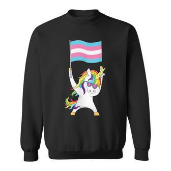 Transgender Flag Unicorn Trans Pride Lgbtqia Nonbinary Ftm Sweatshirt | Mazezy