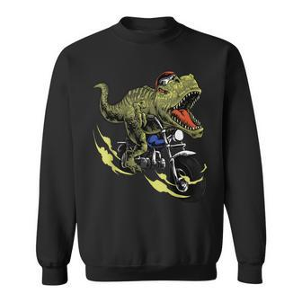 Trex On A Motorcycle | Funny Motorcycle Rider Sweatshirt | Mazezy