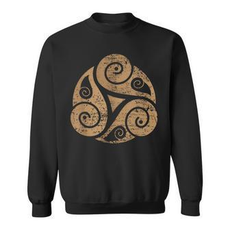 Triple Spiral The Celtic Triskele Triskelion Sweatshirt | Mazezy