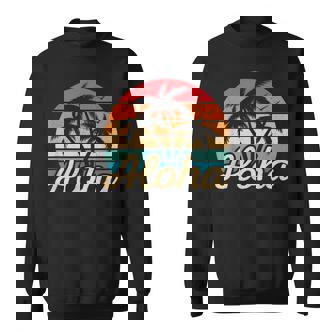 Tropical Hawaiian Retro Palm Tree Sunset Aloha Hawaii Beach Sweatshirt | Mazezy