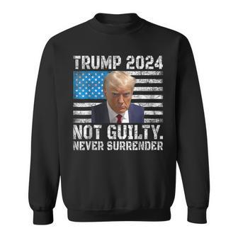 Trump 2024 Shot Never Surrender Us Flag Vintage Sweatshirt | Mazezy UK