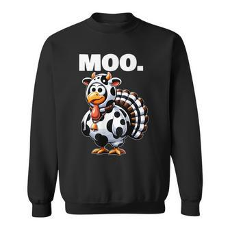 Turkey Moo Thanksgiving Sweatshirt - Seseable
