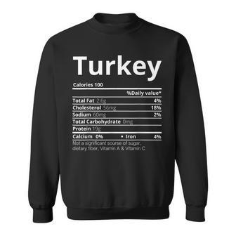 Turkey Nutrition Facts Family Thanksgiving Christmas Sweatshirt - Monsterry CA