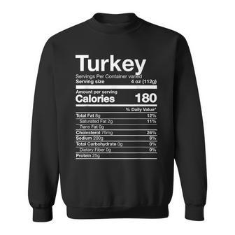 Turkey Nutrition Funny Thanksgiving Food Costume Dark Sweatshirt | Mazezy