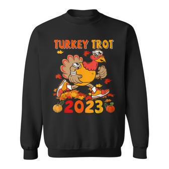 Turkey Trot 2023 Thanksgiving Turkey Running Runner Autumn Sweatshirt - Thegiftio UK