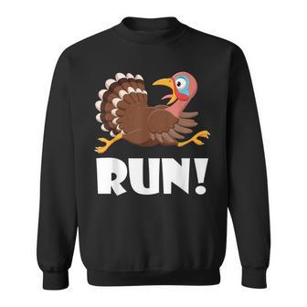 Turkey Trot Adult Running Costume Face Run Thanksgiving Sweatshirt - Monsterry DE