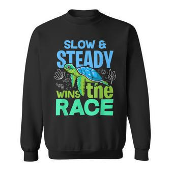 Turtle Lover Slow And Steady Wins The Race Sweatshirt | Mazezy