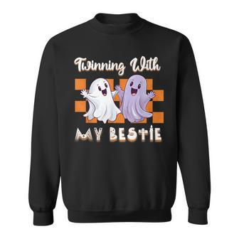 Twinning With My Bestie Halloween Ghost Spirit Week Twin Day Sweatshirt | Mazezy