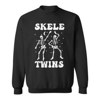Twins Halloween Matching Skeletwins Dancing Skeletons Sweatshirt - Monsterry CA