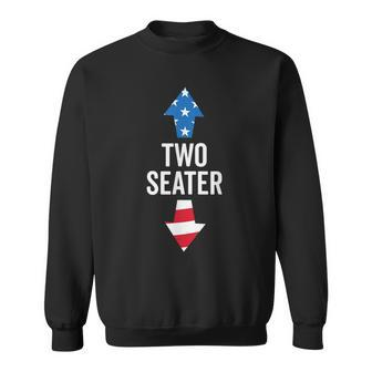 Two Seater Usa 4Th July 2023 White Trash Party Attire Sweatshirt - Seseable