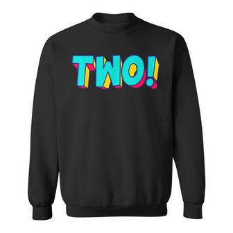 Two Text 2 Year Old Gift 2Nd Birthday Second Boy Toddler Sweatshirt - Monsterry