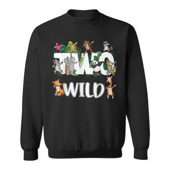 Two Wild Animals Safari 2 Years Jungle 2Nd Second Birthday Sweatshirt - Monsterry DE
