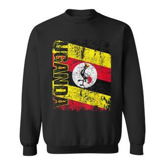 Uganda Big Flag Vintage Distressed Uganda Sweatshirt | Mazezy