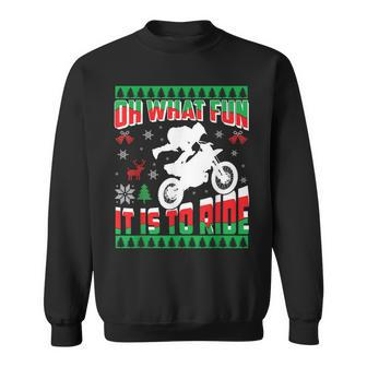 Ugly Christmas Dirt Bike Motocross Xmas Sweatshirt - Seseable