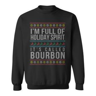 Ugly Christmas Drinking Bourbon Holiday Party Sweatshirt | Mazezy
