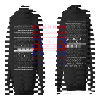 Ugly Christmas Sweater America Flag Usa Christmas 2023 Sweatshirt - Monsterry