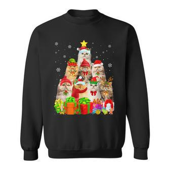 Ugly Christmas Sweater Cat Tree Persian Cat Xmas Sweatshirt | Mazezy