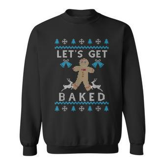 Ugly Christmas Sweater Let's Get Baked Sweatshirt - Monsterry UK